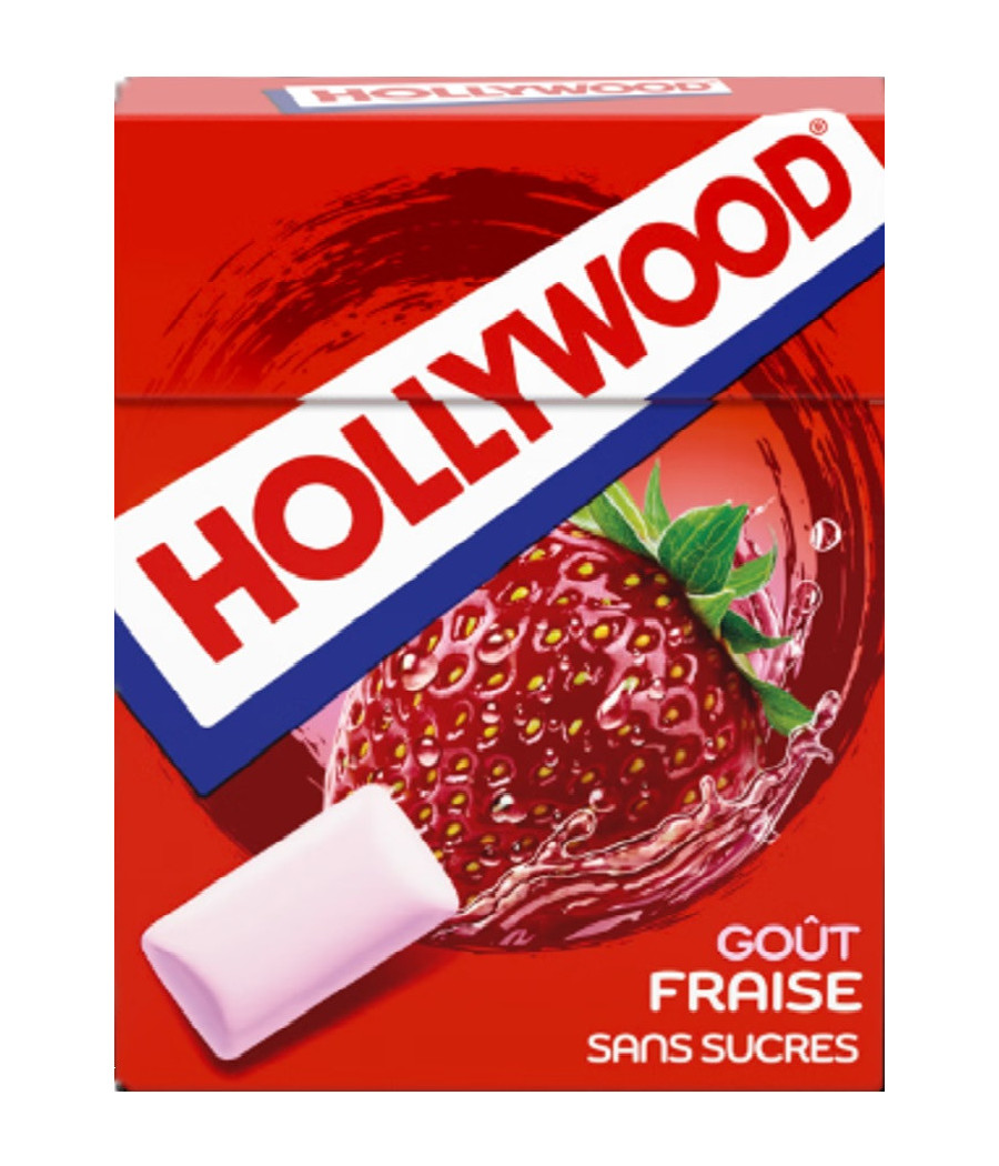 CHEWING-GUM FRAISE HOLLYWOOD 14G CHEWING-GUM FRAISE HOLLYWOOD 14G