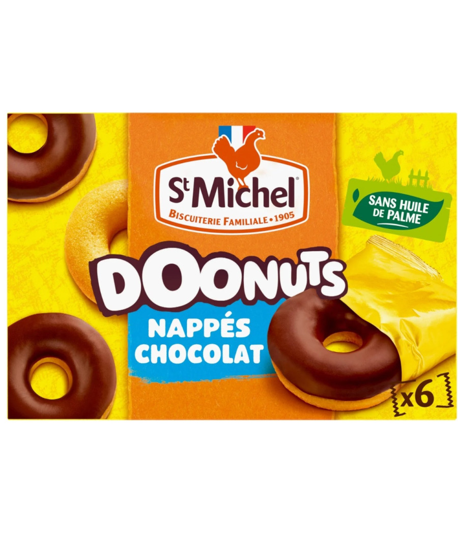 GÂTEAUX DOONUTS NAPPÉS CHOCOLAT AU LAIT ST MICHEL 180G GÂTEAUX DOONUTS NAPPÉS CHOCOLAT AU LAIT ST MICHEL 180G