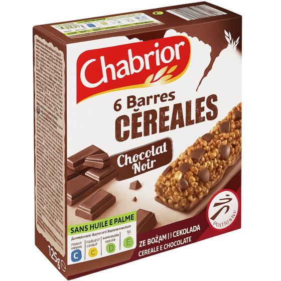 BARRES CEREALES CHOCOLAT NOIR X6 125 G