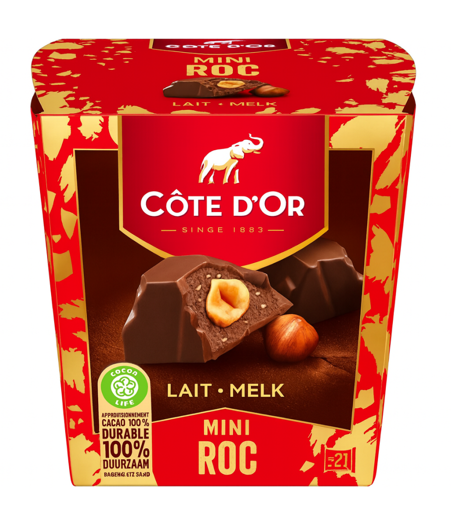 MINI ROC AU CHOCOLAT AU LAIT COTE D'OR 195G MINI ROC AU CHOCOLAT AU LAIT COTE D'OR 195G