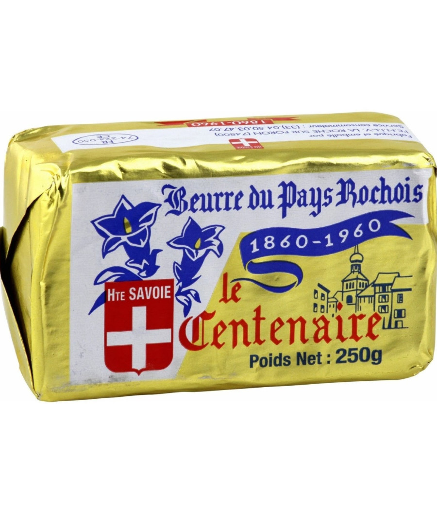 BEURRE DOUX DU PAYS ROCHOIS LE CENTENAIRE 250G BEURRE DOUX DU PAYS ROCHOIS LE CENTENAIRE 250G