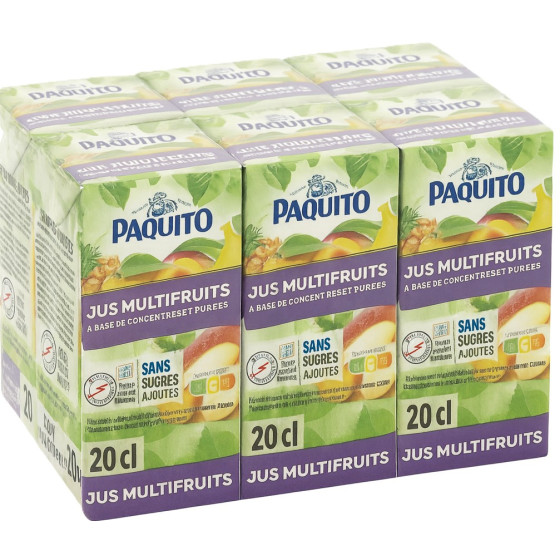 JUS DE FRUITS MULTIFRUIT BRIQUETTES PAQUITO 6X20CL