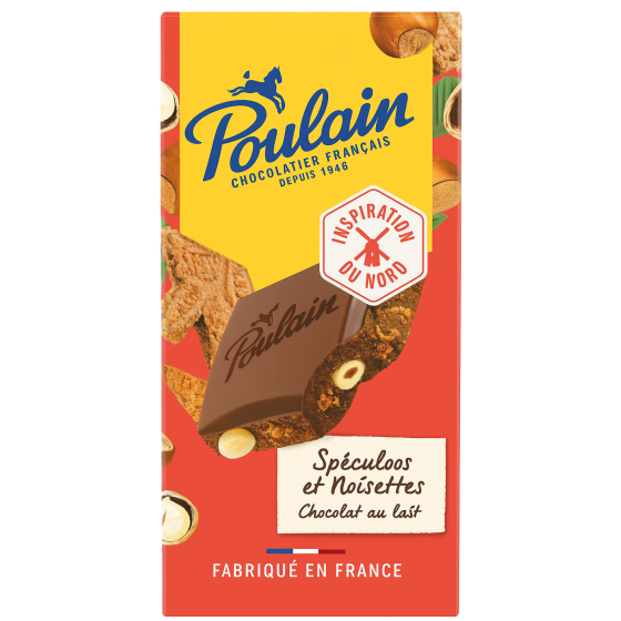 TABLETTE DE CHOCOLAT AU LAIT SPECULOOS ET NOISETTES POULAIN 180G