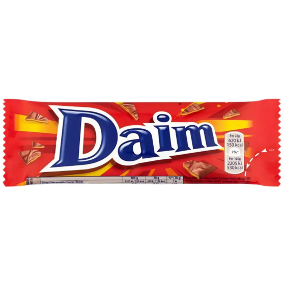 BISCUIT DAIM BARRE CHOCOLAT LAIT 28G