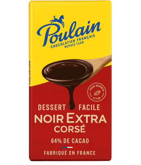 TABLETTE DE CHOCOLATIER DESSERT FACILE NOIR EXTRA CORSE POULAIN 180G
