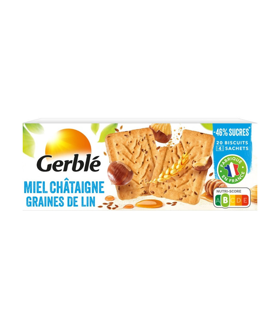 GERBLE - MIEL CHATAIGNE GRAINES DE LIN 200G GERBLE - MIEL CHATAIGNE GRAINES DE LIN 200G