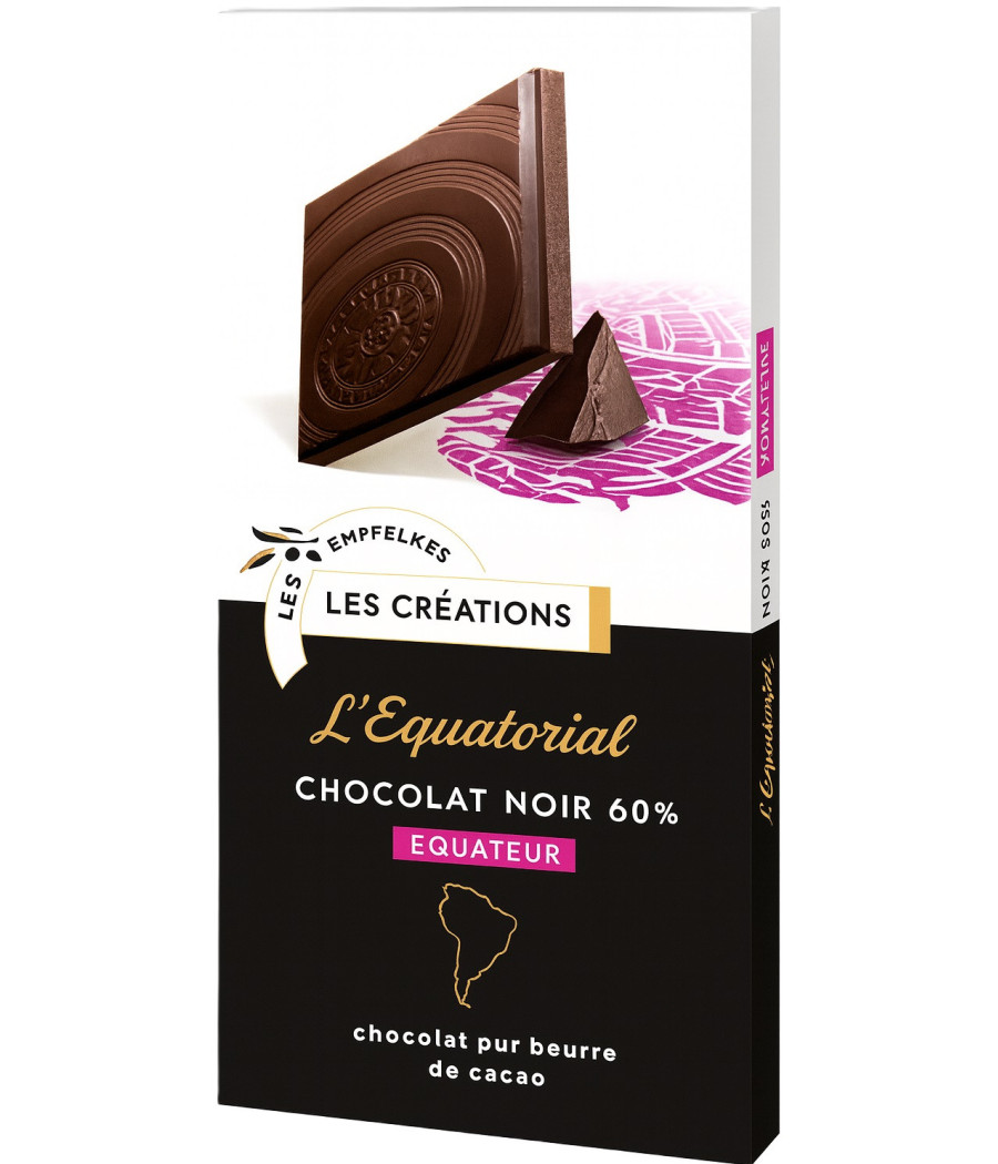 TABLETTE DE CHOCOLAT L'EQUATORIAL CHOCOLAT NOIR 60% IVORIA 80G TABLETTE DE CHOCOLAT L'EQUATORIAL CHOCOLAT NOIR 60% IVORIA 80G