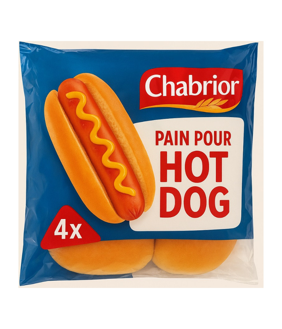 PAIN POUR HOTDOG  CHABRIOR 300G PAIN POUR HOTDOG  CHABRIOR 300G