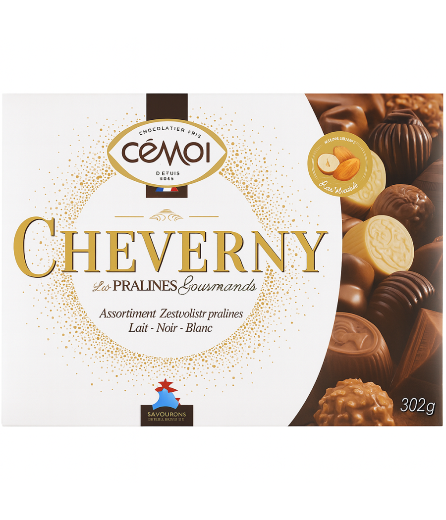 ASSORTISSEMENTS DE CHOCOLATS  PRALINES  CEMOI 302G ASSORTISSEMENTS DE CHOCOLATS  PRALINES  CEMOI 302G