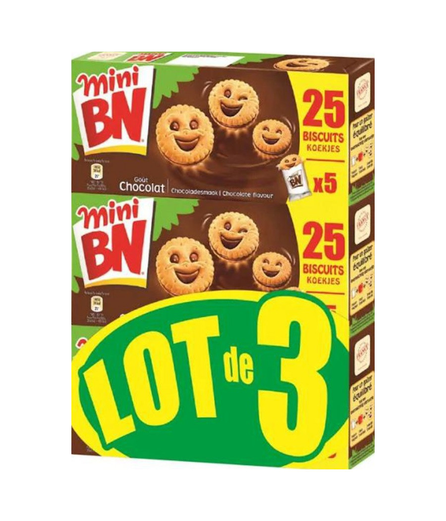 BN MINI BISCUITS GOÛT CHOCOLAT 3x175 G BN MINI BISCUITS GOÛT CHOCOLAT 3x175 G