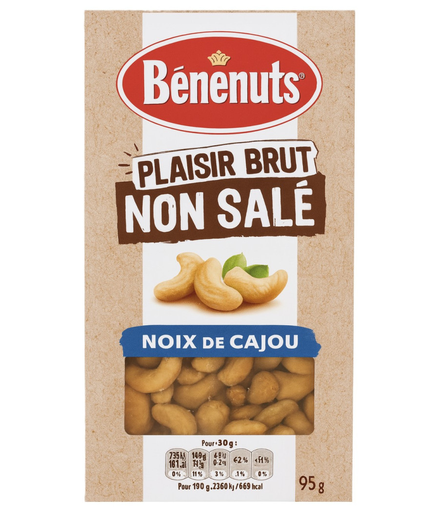 NOIX DE CAJOU BENENUTS PLAISIR BRUT NON SALE 95G NOIX DE CAJOU BENENUTS PLAISIR BRUT NON SALE 95G