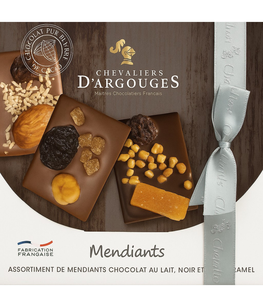 ASSORTIMENT DE MENDIANTS CHOCOLAT AU LAIT  CHEVALIERS D'ARGOUGES 105G ASSORTIMENT DE MENDIANTS CHOCOLAT AU LAIT  CHEVALIERS D'ARGOUGES 105G