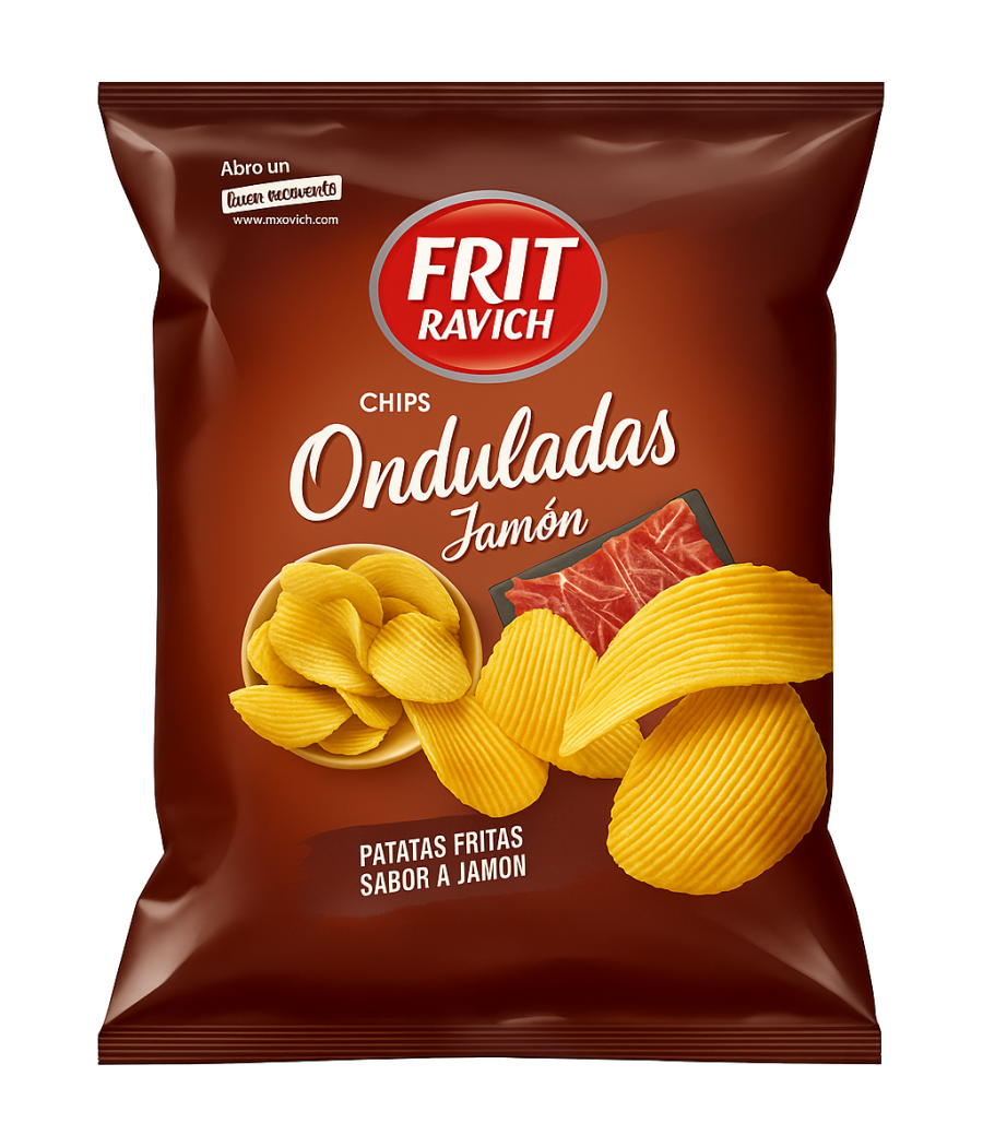 CHIPS ONDULES JAMBON FRIT RAVICH 40G CHIPS ONDULES JAMBON FRIT RAVICH 40G