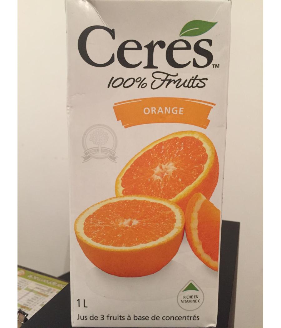 JUS DE FRUITS CERES 100% ORANGE (1 L) JUS DE FRUITS CERES 100% ORANGE (1 L)
