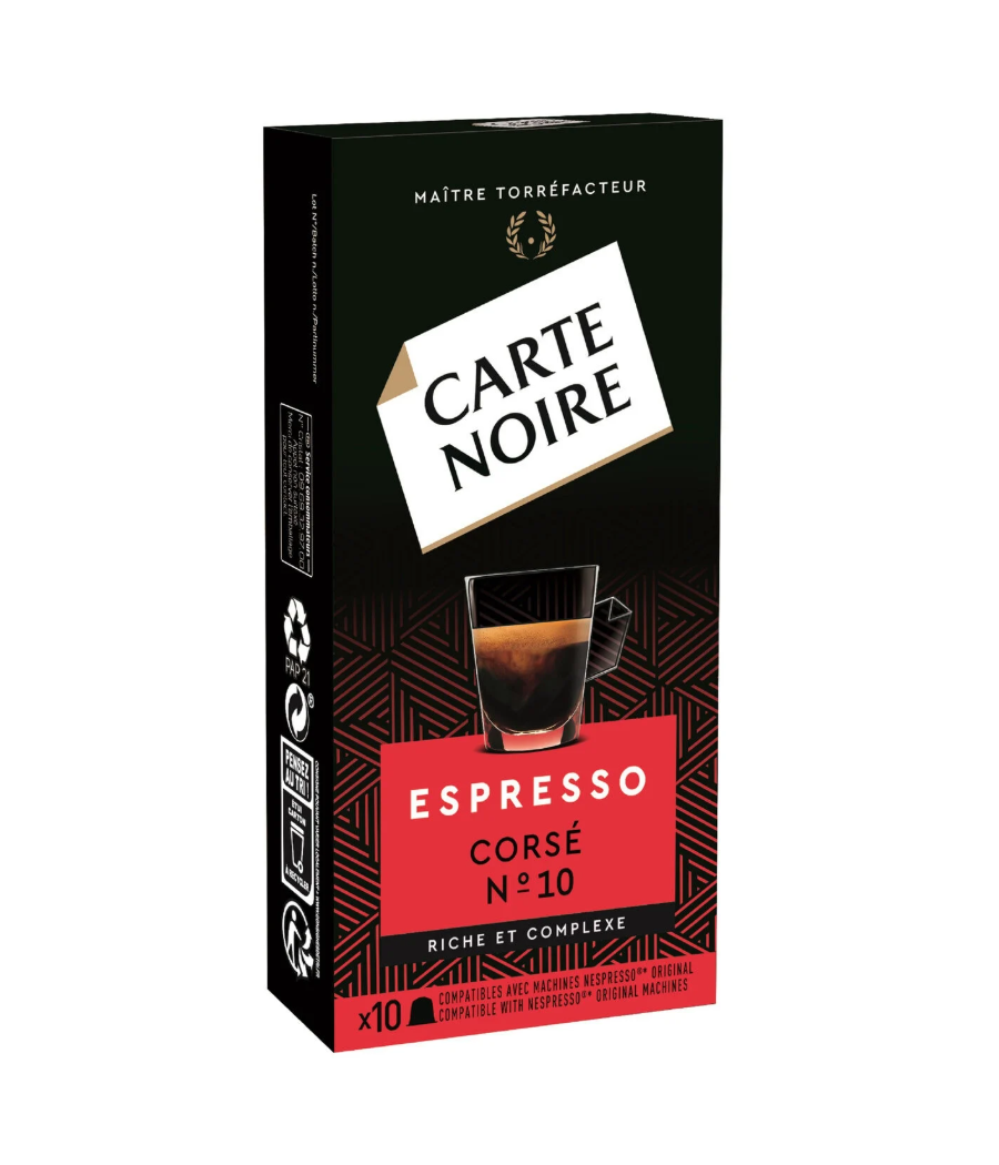 CAFE CAPSULES CORSE N°10  ESPRESSO CARTE NOIR  53G CAFE CAPSULES CORSE N°10  ESPRESSO CARTE NOIR  53G