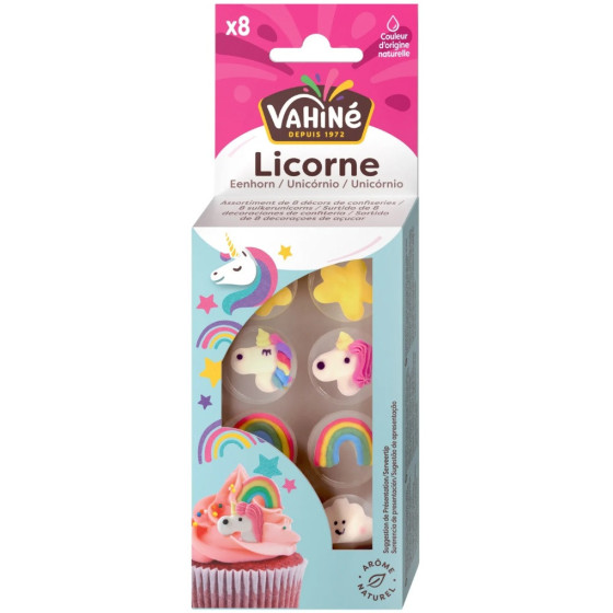 DECORS DE CONFISERIE LICORNES VAHINE 8G
