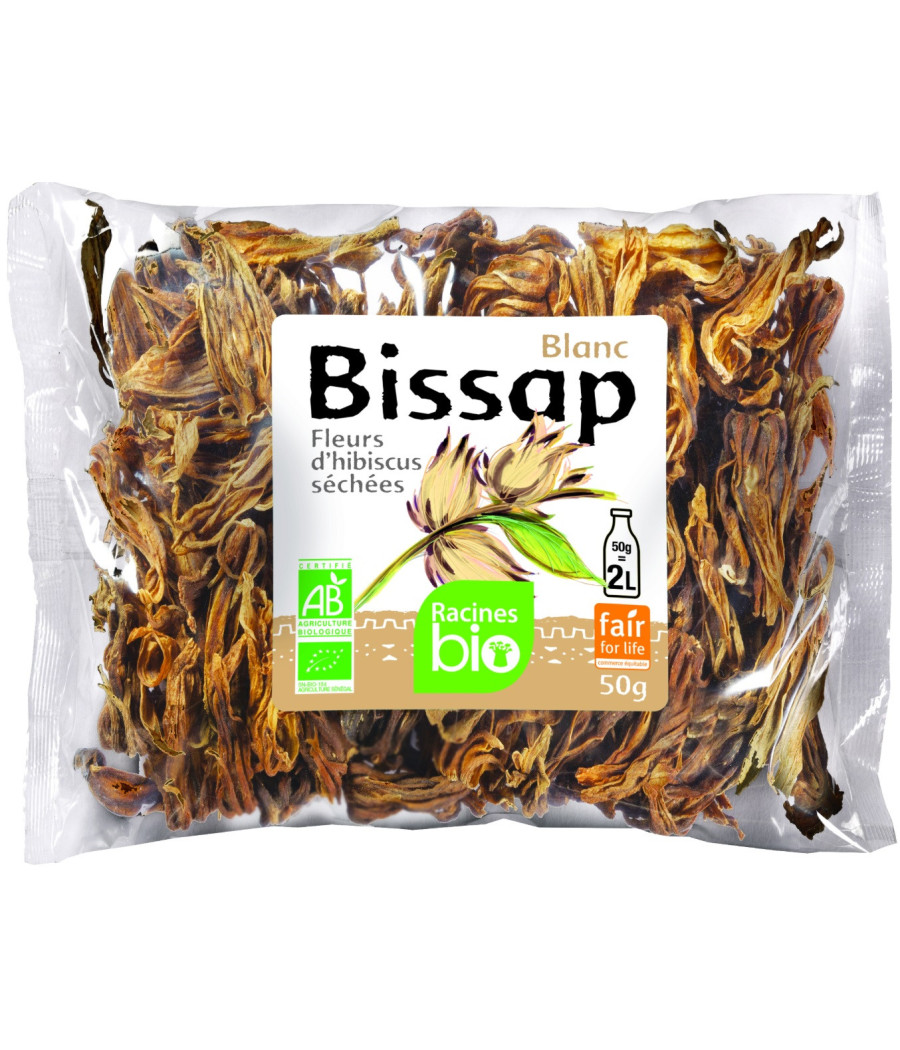 BISSAP FLEUR D'HIBISCUS BLANC RACINES 50G BISSAP FLEUR D'HIBISCUS BLANC RACINES 50G