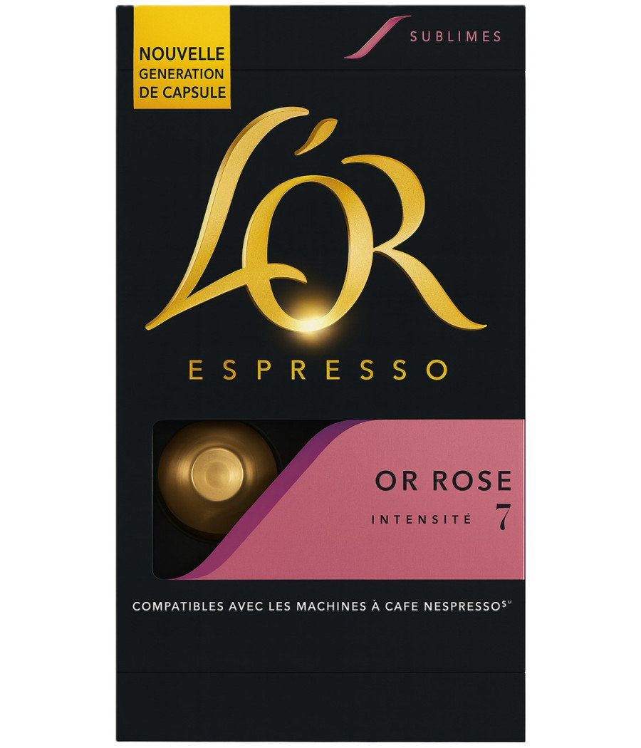 CAFE ESPRESSO OR ROSE INTENSITE N°7 CAPSULE L'OR 52G CAFE ESPRESSO OR ROSE INTENSITE N°7 CAPSULE L'OR 52G