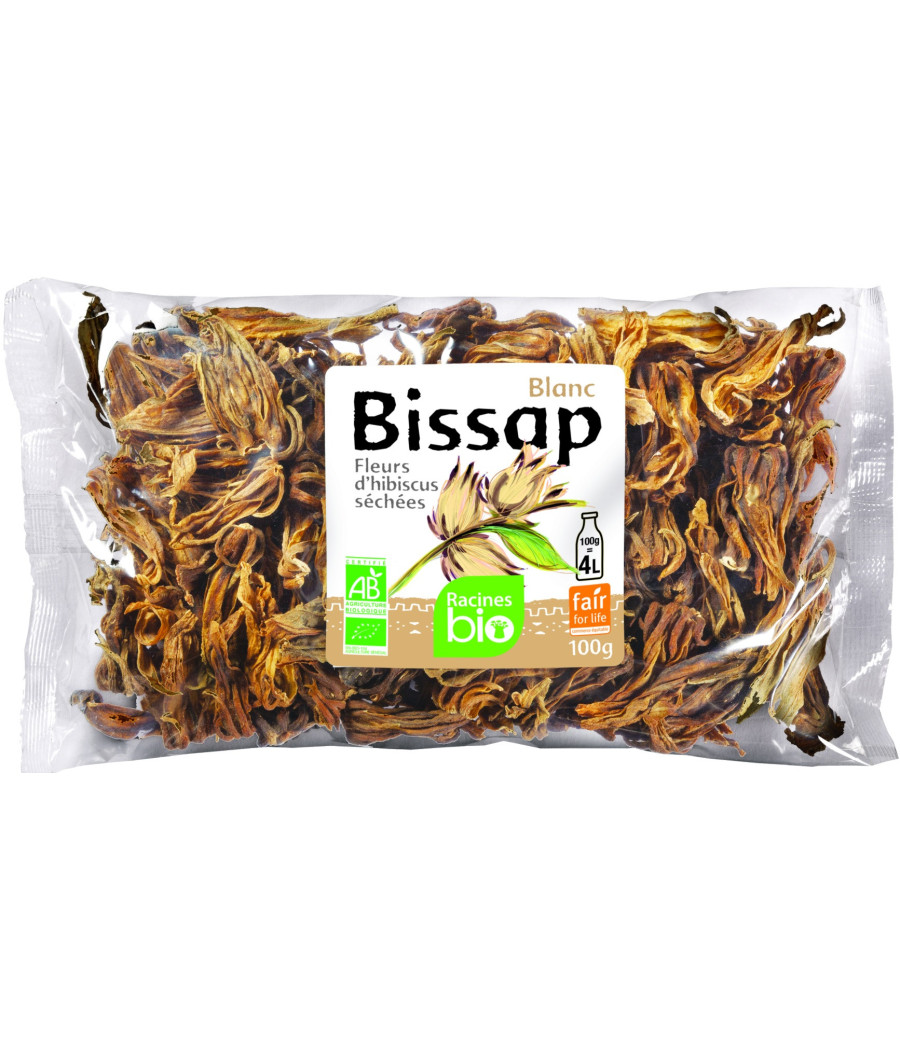 BISSAP FLEURS D'HIBISCUS BLANC RACINES 100G BISSAP FLEURS D'HIBISCUS BLANC RACINES 100G