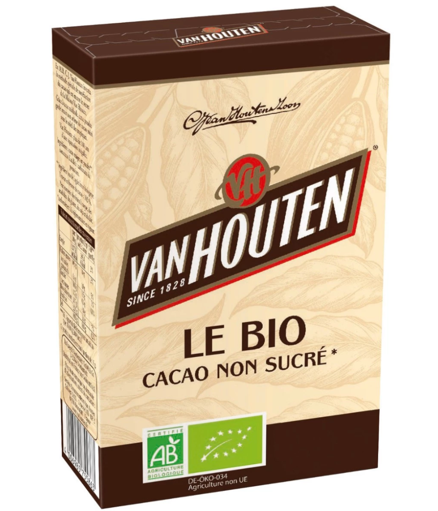 CACAO  BIO NON SUCRE VAN HOUTEN  125G CACAO  BIO NON SUCRE VAN HOUTEN  125G