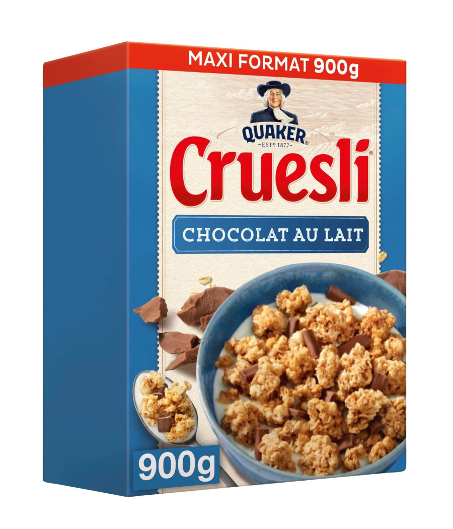 CRUESLI CHOCOLAT AU LAIT QUAKER 900G CRUESLI CHOCOLAT AU LAIT QUAKER 900G