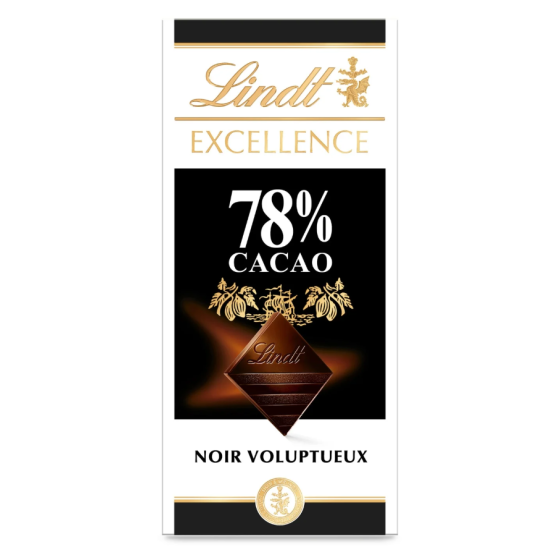TABLETTE DE CHOCOLAT NOIR CORSE 78% CACAO LINDT 100G