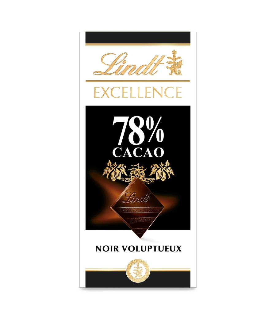 TABLETTE DE CHOCOLAT NOIR CORSE 78% CACAO LINDT 100G TABLETTE DE CHOCOLAT NOIR CORSE 78% CACAO LINDT 100G