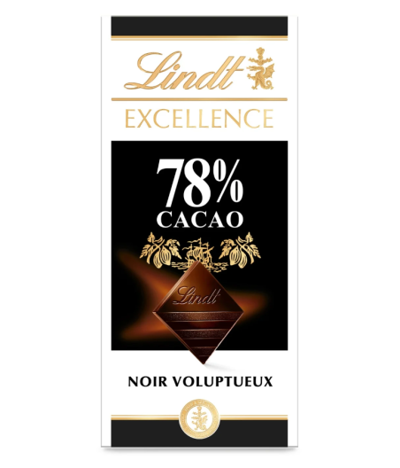 TABLETTE DE CHOCOLAT NOIR CORSE 78% CACAO LINDT 100G