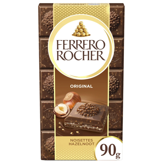 TABLETTE DE CHOCOLAT AU LAIT NOISETTE  FERRERO ROCHER 90G