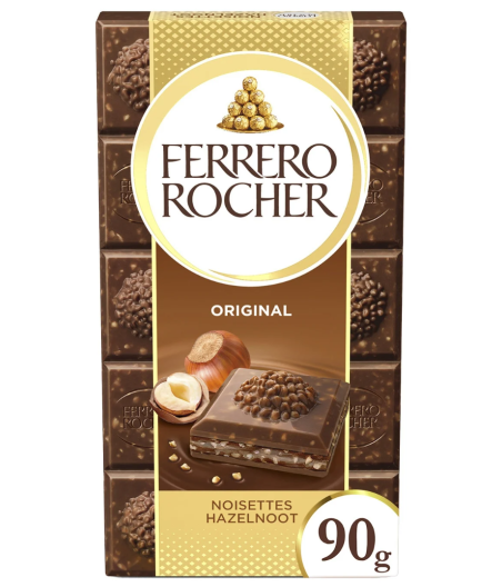 TABLETTE DE CHOCOLAT AU LAIT NOISETTE  FERRERO ROCHER 90G