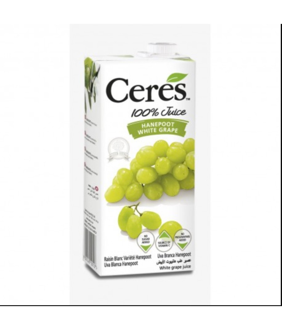 JUS DE FRUITS CERES 100% RAISIN BLANC 1L JUS DE FRUITS CERES 100% RAISIN BLANC 1L