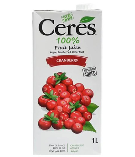 JUS DE FRUITS CRANBERRIES CERES 1L