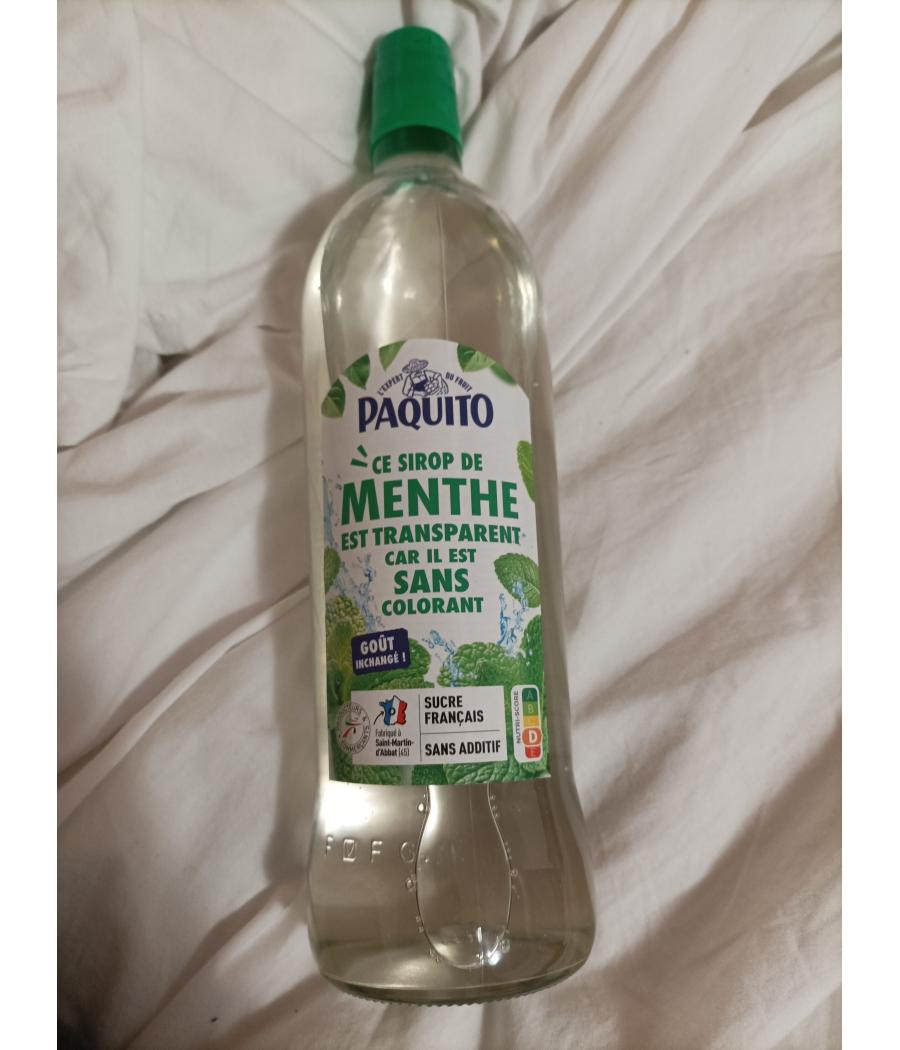 SIROP DE MENTHE TRANSPARENT PAQUITO 1L SIROP DE MENTHE TRANSPARENT PAQUITO 1L