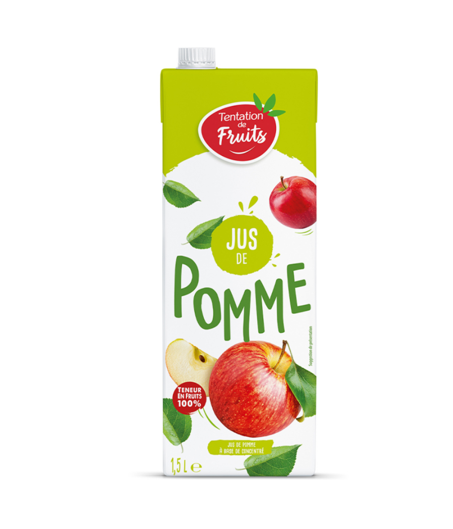 JUS DE POMME TENTATION DE FRUITS 1,5L JUS DE POMME TENTATION DE FRUITS 1,5L