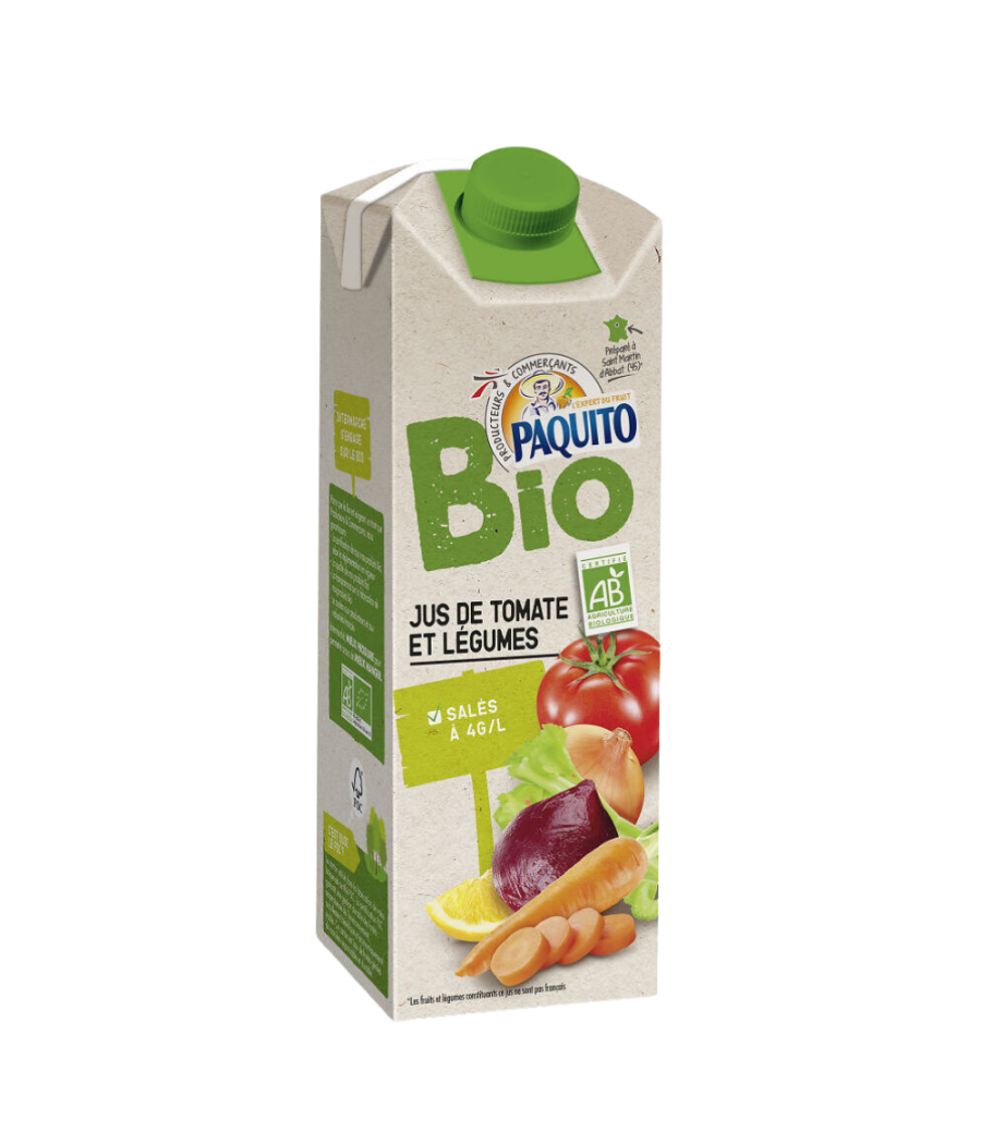JUS DE TOMATE ET LEGUMES SALES PAQUITO BIO 75CL JUS DE TOMATE ET LEGUMES SALES PAQUITO BIO 75CL