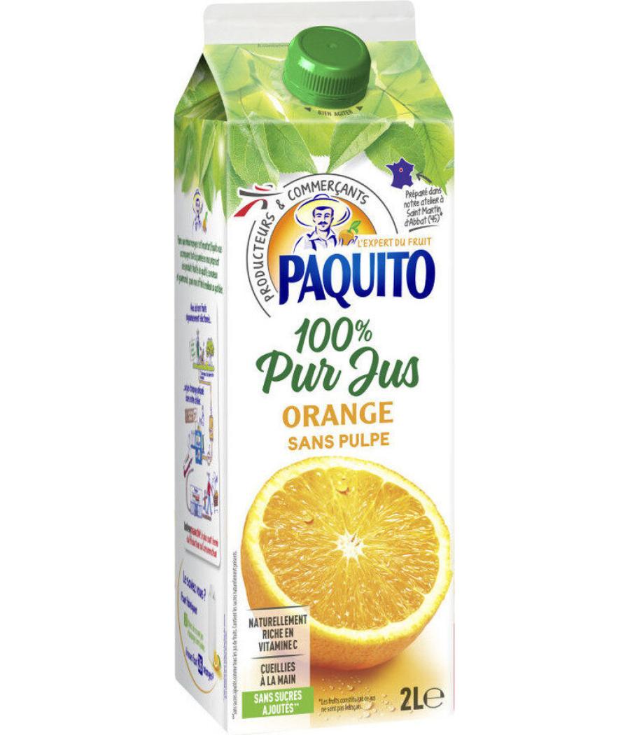 PUR JUS ORANGE SANS PULPE PAQUITO 2L PUR JUS ORANGE SANS PULPE PAQUITO 2L