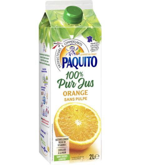 PUR JUS ORANGE SANS PULPE PAQUITO 2L