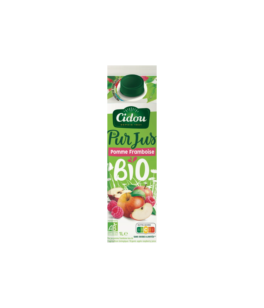 JUS DE FRUITS CIDOU PUR POMME FRAMBOISE 1L JUS DE FRUITS CIDOU PUR POMME FRAMBOISE 1L